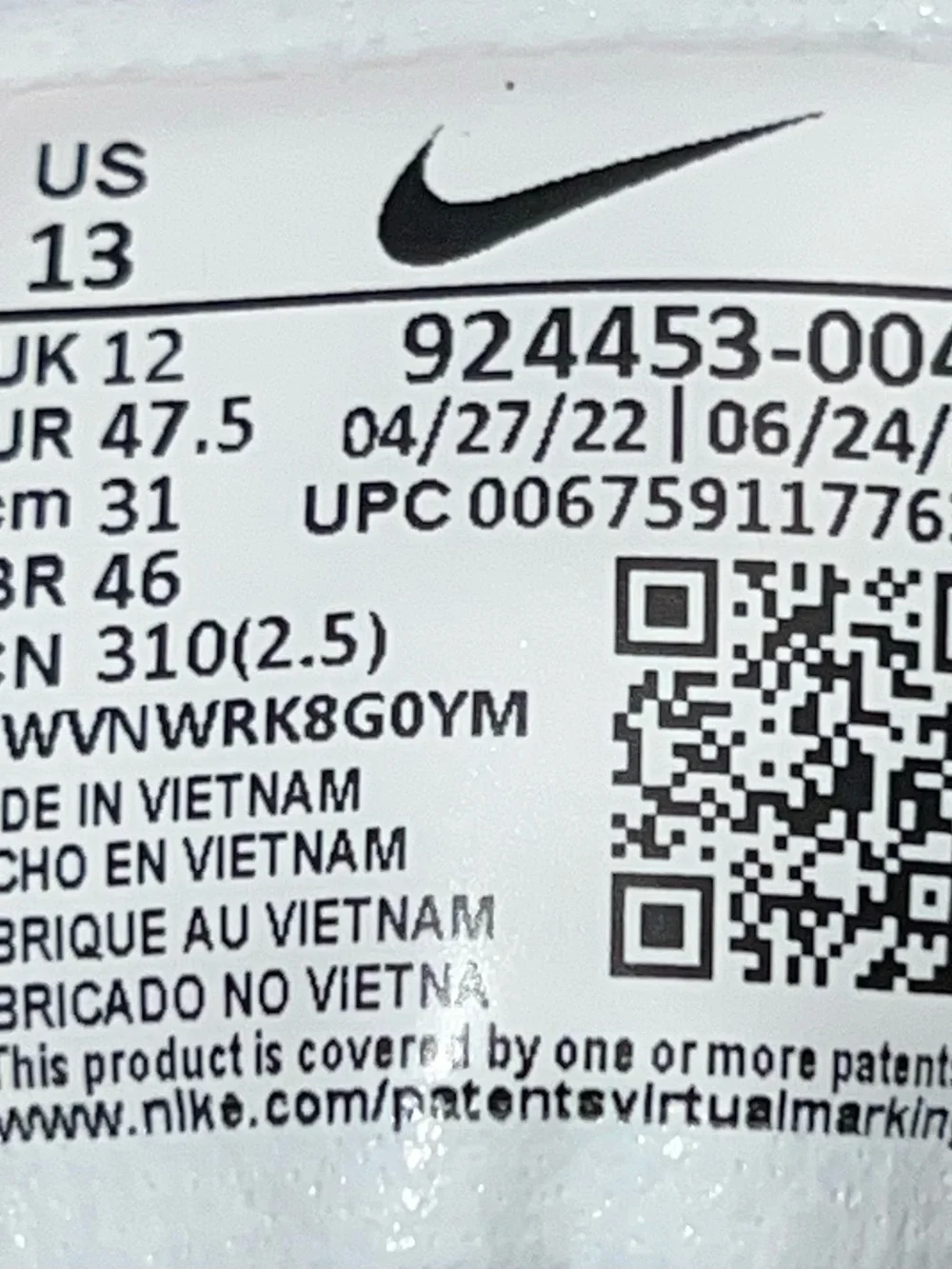 Nike Air VaporMax Plus Men's 13 Black Athletic Shoes
